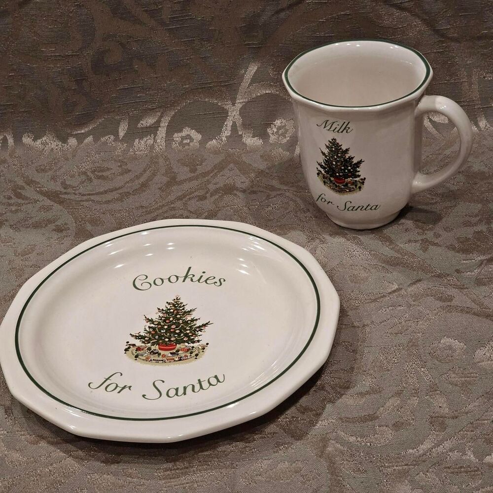 Pfaltzgraff Cookies For Santa Plate and Mug